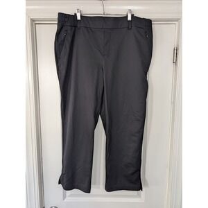Lands End Women's XL 18 Black Polyester Elastic‎ Waist Zip Pocket Pants